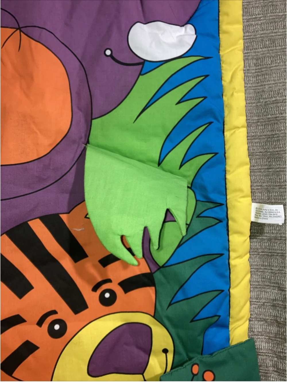 Vintage Animal Tiger Jungle Jolly Floor Play Mat Baby Sensory Rattle Mirror